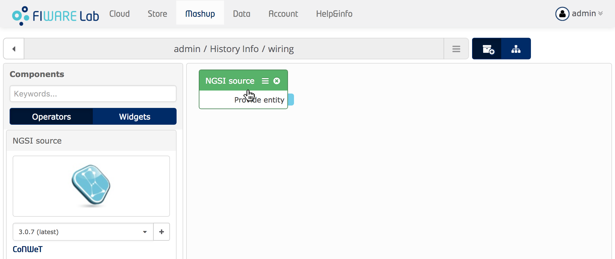 *NGSI Source* added to the wiring canvas