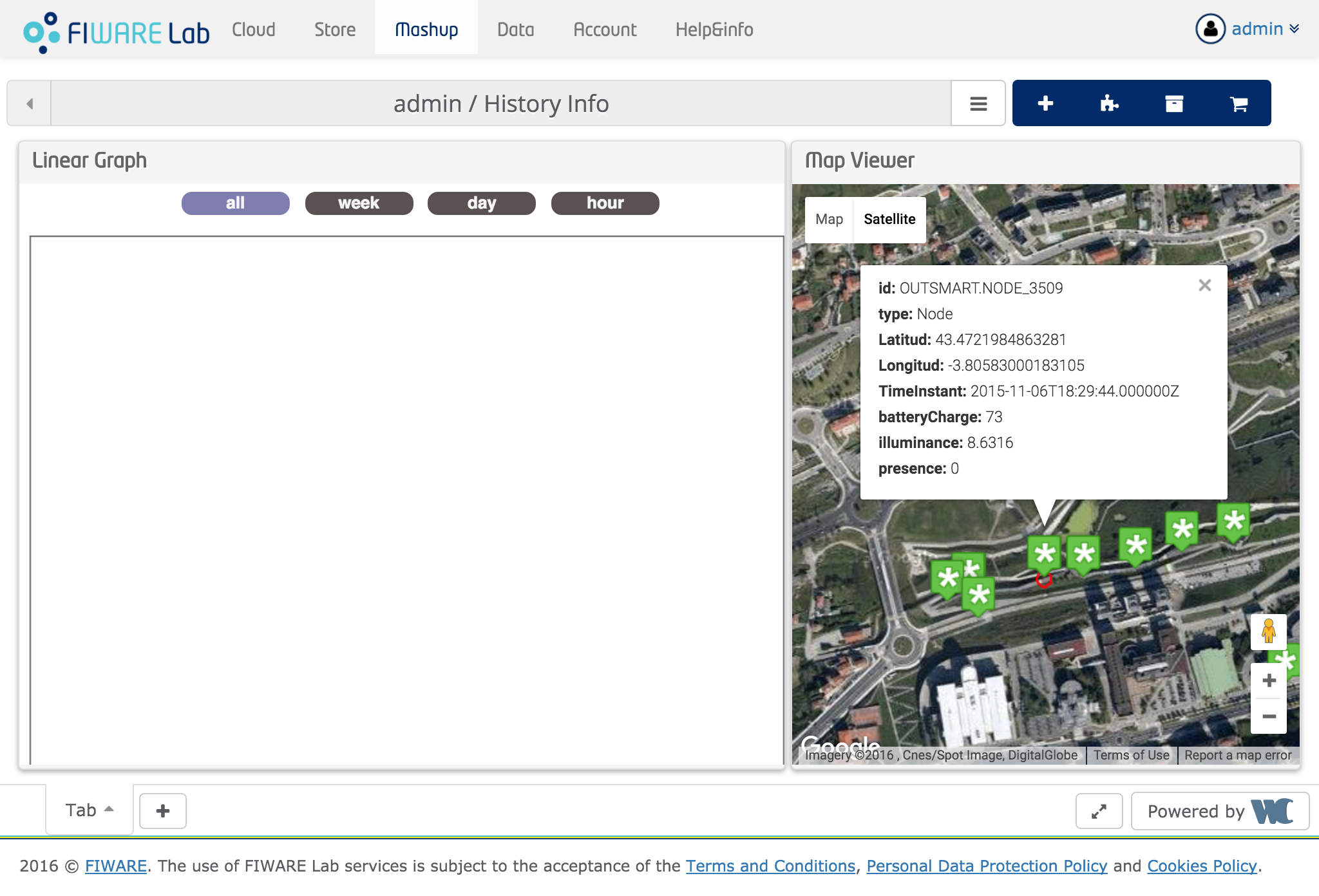 Map Viewer widget displaying the details of an entity